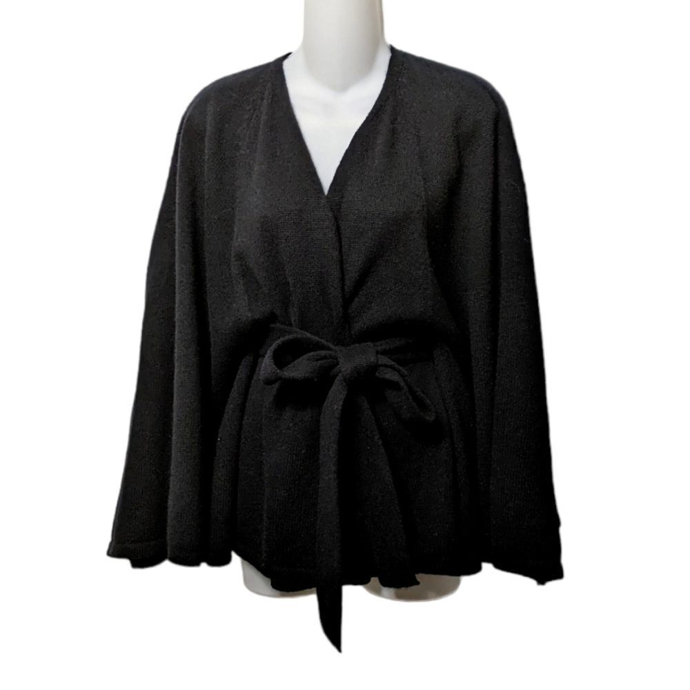 FRAAS 100% Wool Belted Swing Cardigan Cape OS